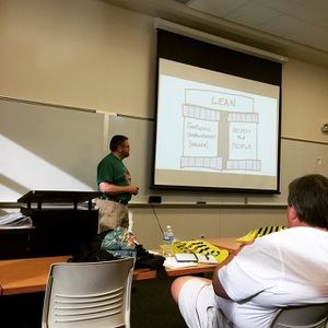 Me with the pillars of Lean slide