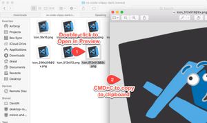 Changing icons on macOS, copy image