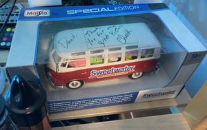 VW Bus model signed by Chuck Surack that reads, David, Thank you for the great picture - Chuck