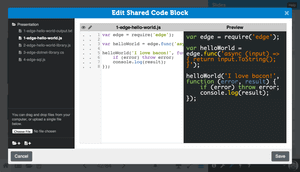 shared code blocks