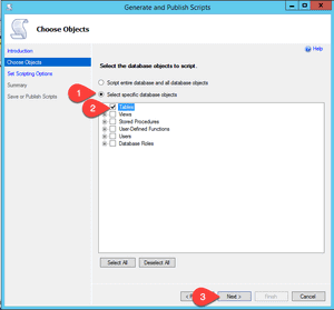 Select objects to script