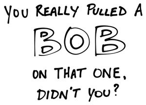 You really pulled a Bob, didn't you?