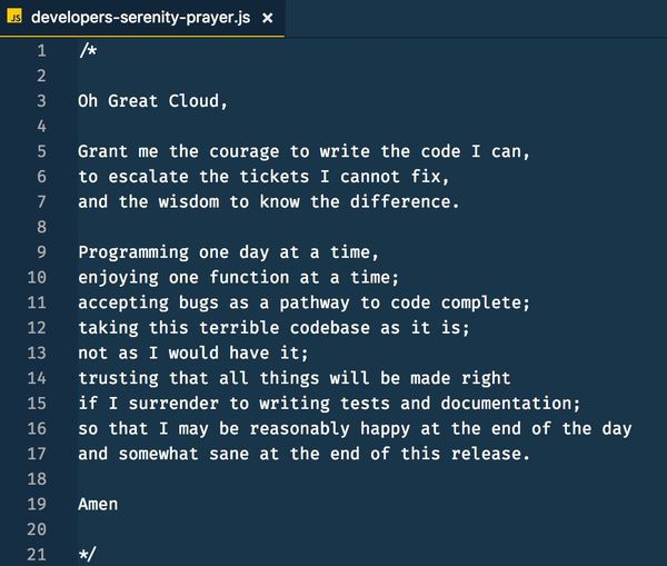 Developer's Serenity Prayer