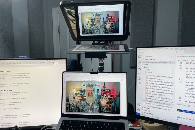 Teleprompter setup