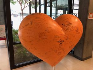Family House signed heart in lobby