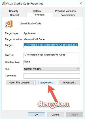 Click change icon button