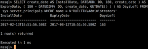 Getting SQL expiration date from the command line