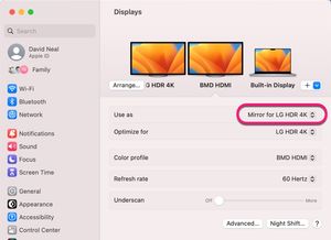 HDMI adapter mirrors second display