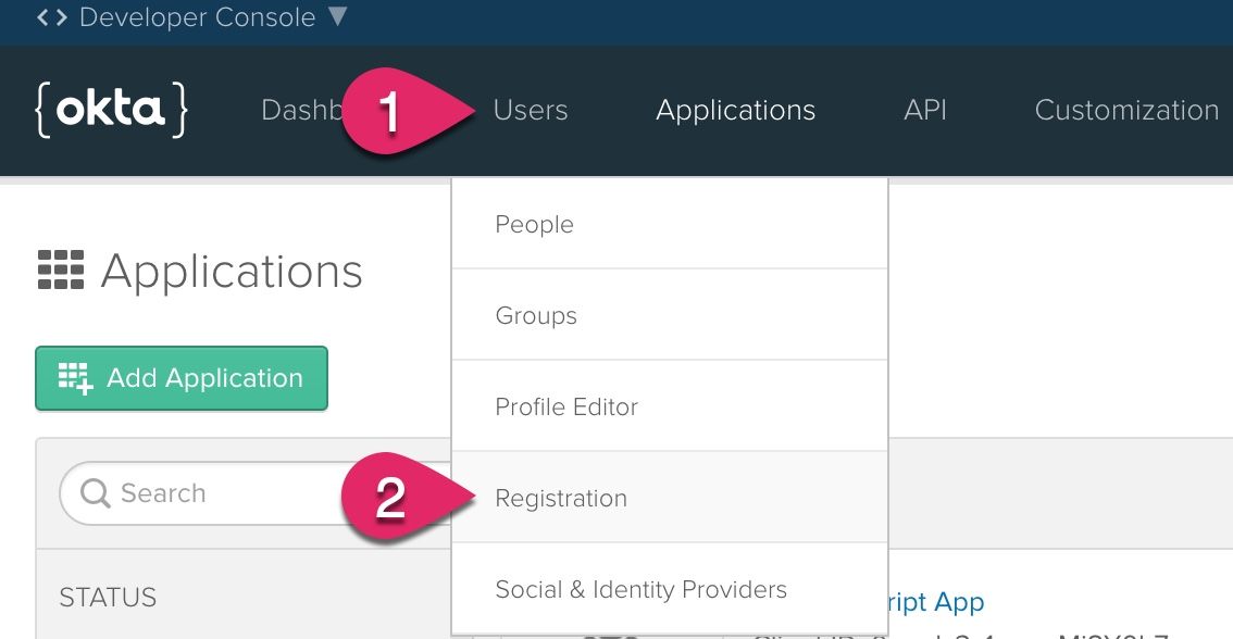 User registration