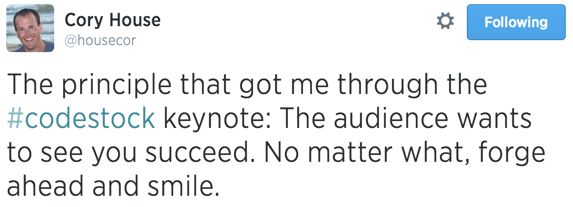 Cory House: The audience wants you to succeed
